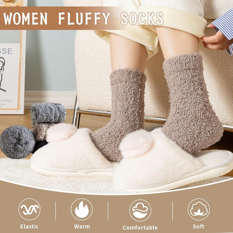 Premillow Womens Fuzzy Socks Fluffy Socks Women Winter Cozy Sock Warm Slipper Home Sleeping Sock for Women - Image 4